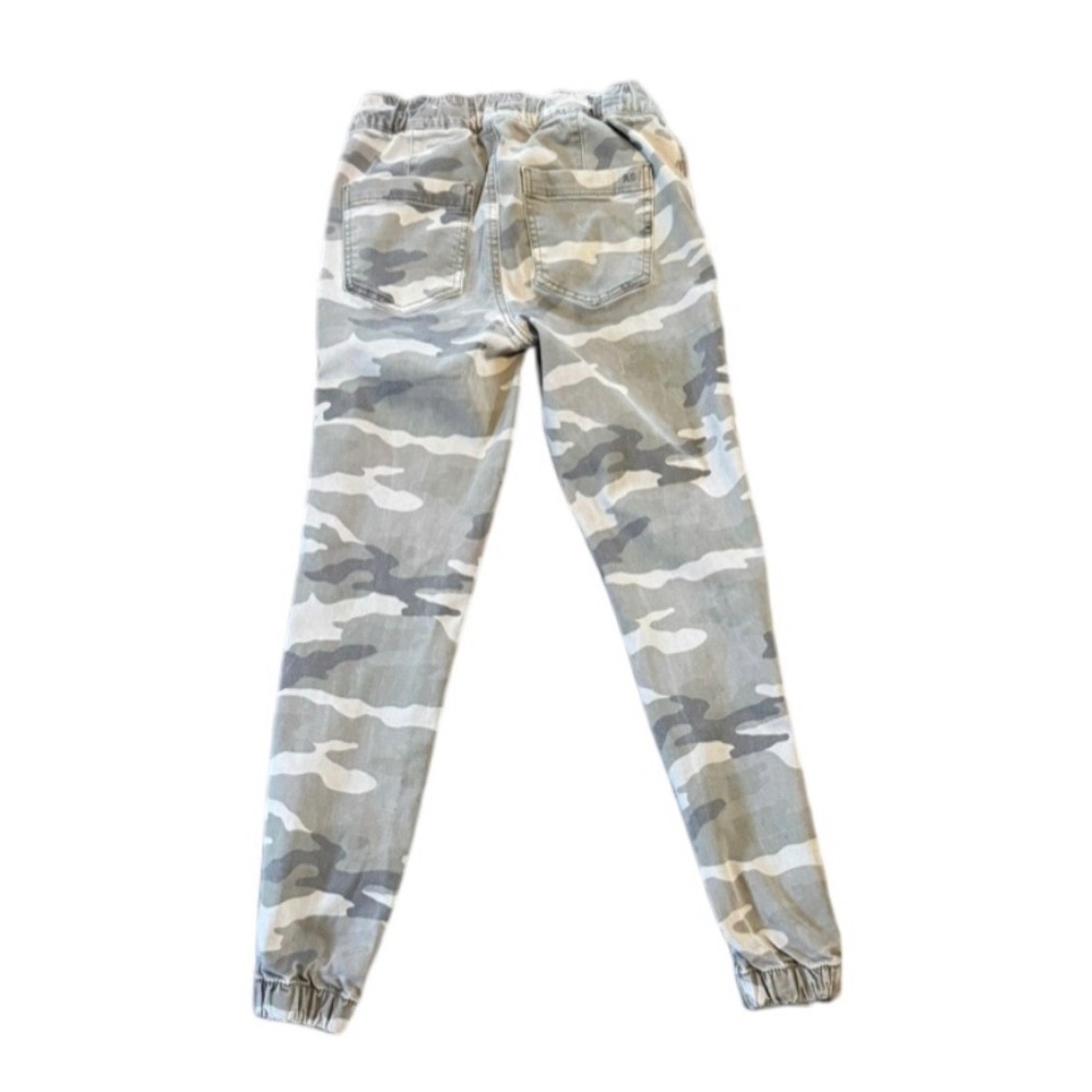American Eagle Grey Camo Jogger Pants Womens 2 Utility Cargo Drawstring Zips